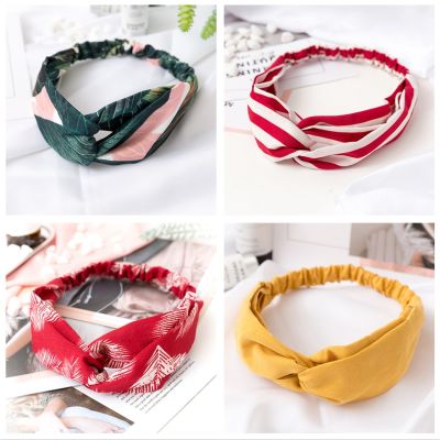 【CW】 22 Colors Headband Knot Elastic Hair Bands Soft Hairband Accessories Headwrap