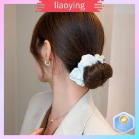 LIAOYING 2Pcs อีลาสติก วงกลมขนลำไส้ขนาดใหญ่ รักหัวใจ ผ้าคอตตอน เชือกผูกผม ของใหม่ ผ้าโพกศีรษะอารมณ์ สำหรับผู้หญิง