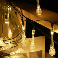 Spot Solar-Powered String Lights 30LED Water Drop Bubble Ball Lighting Chain Outdoor Colored Lantern Flashing Decorative Lamp Garden Lamp