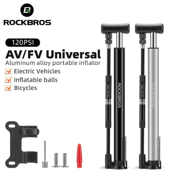 rockbros-120psi-ที่สูบลมยางจักรยานแบบพกพาที่สูบลมจักรยานเครื่องสูบลมพร้อมมาตรวัด-av-fv-schrader-presta-ปั๊มวาล์วอุปกรณ์เสริมการปั่นจักรยาน