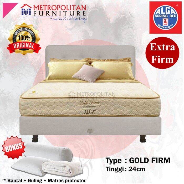 Kasur Springbed ALGA Gold Firm Orthopedic FULL SET Spring bed Lazada