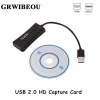 Grwibeou Video Capture Card USB 2.0 60hz HDMI Video Grabber Record Box for PS4 Game DVD Camcorder Camera Recording Live Stream Adapters Cables