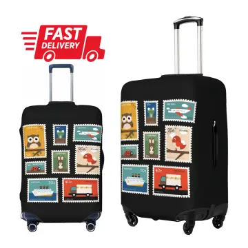 Stamp Travel Luggage Cover Washable Suitcase Protector - Fits 18