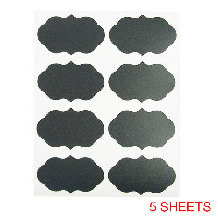 5 Sheets/set Erasable Wall Chalkboard Labels Decal Jar Box Tag Sticker