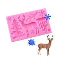 3D Christmas Elk Deer Silicone Cake Mold For Chocolate Fondant Resin Mould DIY Cake Decorating Kitchen Baking Tools Accessories Bread Cake  Cookie Acc