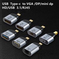 Usb c To HDMI-compatible Type C Cable Adapter 8k VGA MiniDP DP 1.4 DisplayPort RJ45 Type C For Laptop TV Macbook Projector Cables