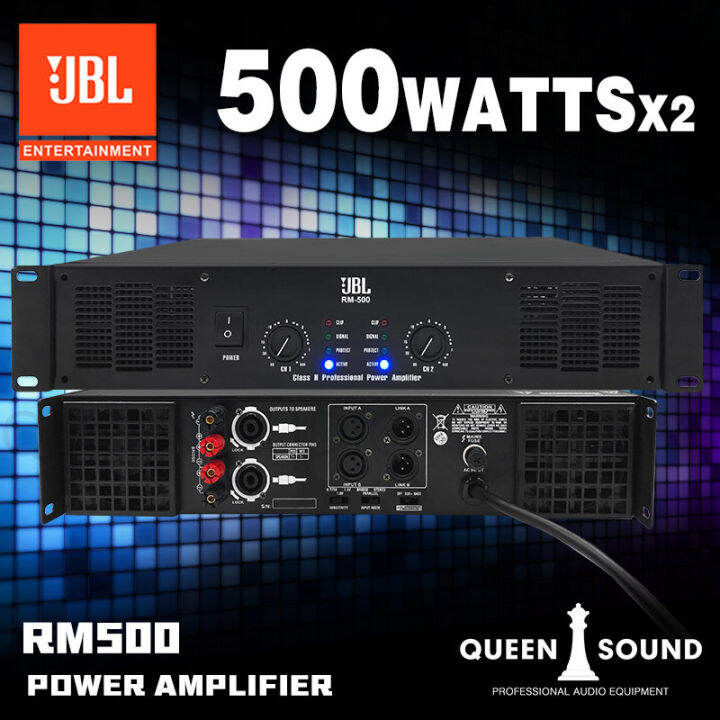 JBL RM500 audio Power amplifier, connected to speakers 2 ohms 900 watts