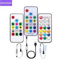 ☋ DC5-24V Pixel Strip Light Controller Mini 3key RF IR 14Key 17key 21key 5V USB RGB LED Controller For WS2811 WS2812B LED Strip