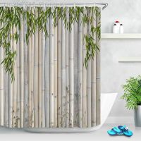 【CW】◙  Shower Curtains Stone Candle Garden Scenery Wall Fabric Curtain With Hooks