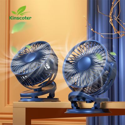 【YF】 Kinscoter Mini USB Fan Rechargeable Battery with Timer Strong Wind 3 Speed Desktop Portable Quiet Office Camping Outdoor