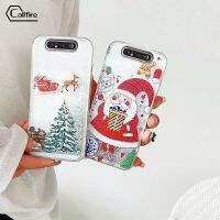 Callfire เคสใส่โทรศัพท์คอลไฟสำหรับ Samsung Galaxy A81 A91 Note 10 Lite S10 Lite A80 A90 คริสต์มาสกวางน่ารักซานตาคลอสรูปแบบต้นคริสต์มาสเคสทรายไหล