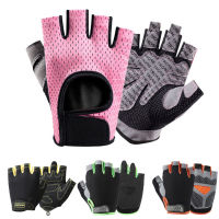 Gym s Breathable Anti-Slip Silicone Palm Women Half Finger Men Mtb Cycling Fishing Fingerless Female Bicycle s2023