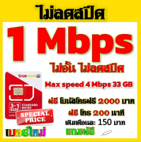 ✅โปรเทพ 1 mbps ไม่อั้นไม่ลดสปีด Max speed 4 mbps  มีโทรฟรีทุกเครือข่ายโบนัส2000+200นาที แถมฟรีเข็มจิ้มซิม✅