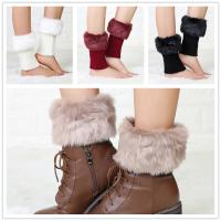 QianXing Shop Winter New Style Short Cuff Fuzzy Warm Socks And Boots Cover Ladies Knitted Woolen Leg Guards