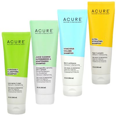 The acure organics shampoo mildly clean natural no stimulation no sulfate and nourishing