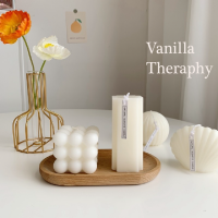 【พร้อมส่งเซตคู่ฐานเทียน】เทียนหอมมินิมอลกลิ่น Vanilla Therapy หอมนานช่วยการนอน I เทียนหอม เทียน เทียนจุดในห้อง I