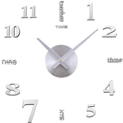 ZSHENG นาฬิกาอะคริลิก3D ขนาด40-50ซม.,นาฬิกาติดผนัง Diy นาฬิกาติดผนังแบบดิจิตอลภาพสามมิติห้องนั่งเล่นในบ้านนาฬิกาสติ๊กเกอร์ติดผนังสร้างสรรค์