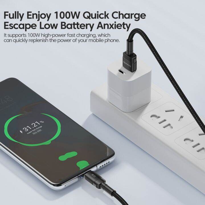 สาย-usb-toocki-ชนิด-c-100w-ชาร์จเร็วชนิด6a-p30สายเคเบิ้ล-type-c-สำหรับ-huawei-p40-samsung-poco-realme-oneplus-สายรับส่งข้อมูล