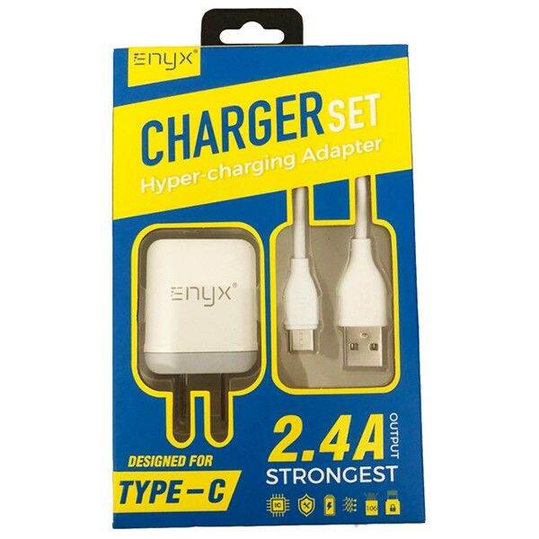 rh-charger-set-ชุด-adapter-2-4a-enyx-พร้อมสายชาร์จ-กล่องเหลืองฟ้า