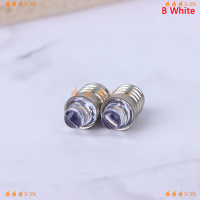 ???3-3% 2ชิ้นหลอดไฟ LED E10 DC 3V 6V หลอดไฟแสดงสถานะหลอดไฟเปลี่ยนหลอดไฟจักรยานโคมไฟอบอุ่นสีขาวขาวขาว