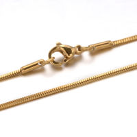 1pc  304 Stainless Steel Snake Chain Necklaces with Lobster Claw Clasps Golden 15.7 inch(40cm) 1mm