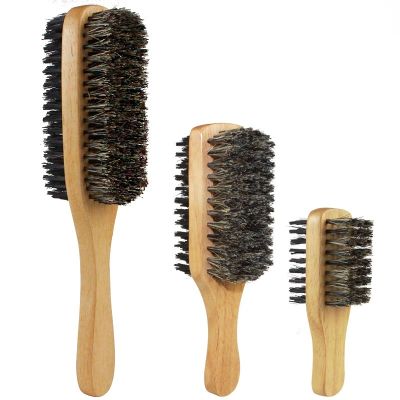 【CC】 Men Boar Bristle Hair  for Male Styling Beard Hairbrush ShortLongThickCurlyWavy