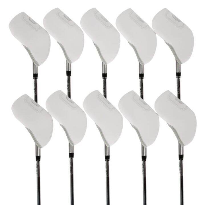 10-pcs-golf-club-iron-head-protector-golf-iron-head-covers-set-iron-putter-protective-club-cover-อุปกรณ์กอล์ฟ-14-สี