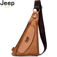 JEEP BULUO Breast Package Men Shoulder Crossbody Bag Leisure Waterproof and Hard-Wearing Split Leather Travel Male Bags