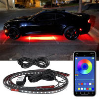 รถ Charssis ยืดหยุ่น LED Strip Light LED Underbody รีโมท App Control RGB ไฟนีออน Ambient บรรยากาศโคมไฟตกแต่งอัตโนมัติ