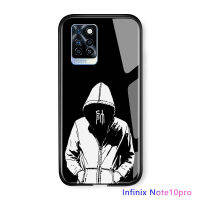 UCUC เคสโทรศัพท์เคสสำหรับ Infinix Note 10 Pro NFC แฟชั่นคลาสสิก Graffiti Hip-Hop Glossy Soft Edge กระจกเทมเปอร์กรณี