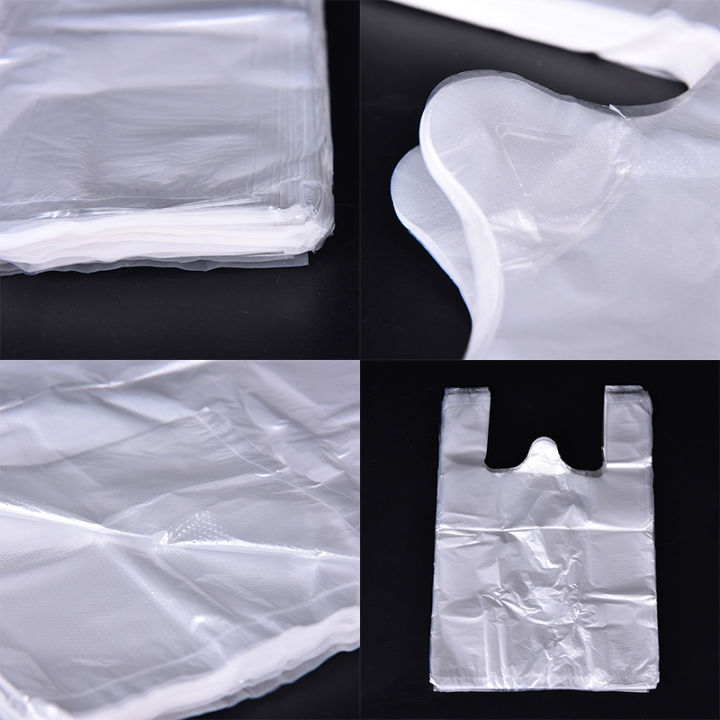 การจัดส่งที่รวดเร็ว-ถุงซุปเปอร์มาร์เก็ตช้อปปิ้งขายปลีกเสื้อยืดพลาสติกออกแบบมา100ชิ้นพร้อมบรรจุภัณฑ์