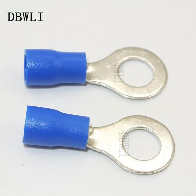 1/4 Inch RV2 6 Blue Ring insulated terminal Cable Wire Connector 50PCS/Pack suit 1.5 2.5mm 1/4 quot; Electrical Crimp Terminal