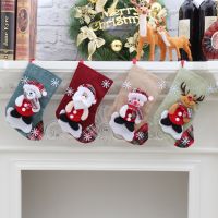 Christmas Stockings Socks 3D Snowman Santa Elk Socks Candy Gift Bag for Fireplace Xmas Tree Hanging New Year 2022 Accessories Socks Tights