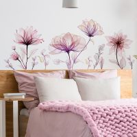 1pc Wall Sticker Floral Pattern Sticker Pink Decal