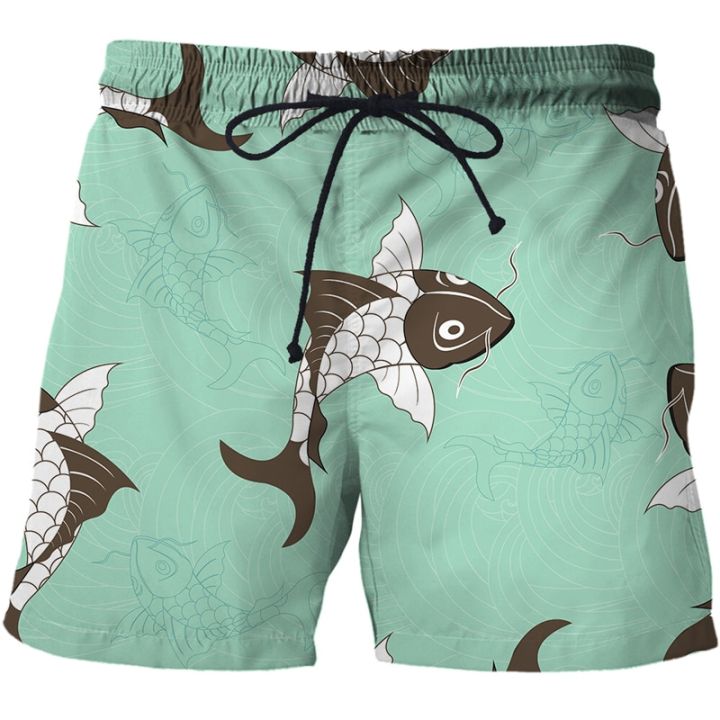 2023-new-lucky-koi-fish-3d-printed-children-shorts-funny-harajuku-fashion-men-beach-pants-holiday-seaside-swim-surffing-shorts