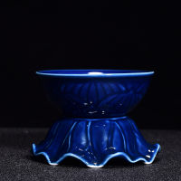 Jingdezhen กรวยที่กรองชาเคลือบสีน้ำเงินจิที่กรองชาชาเซรามิกอุปกรณ์ชากังฟู