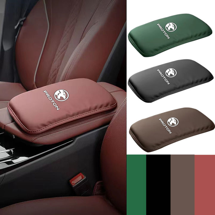Napa Leather and Memory Foam Car Armrest Box Booster Cushion