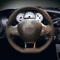 Black Artificial Leather Car Steering Wheel Cover for Peugeot 308 2015- 2017