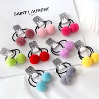 ❀▫ 10Pcs Cute Solid Fur Ball Hair ring Girls Elastic Rubber Band Hair Bands Hair Accessories Kids Headwear Ornaments Gift