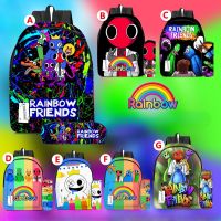 กระเป๋าเป้สะพายหลัง ลายการ์ตูนอนิเมะ Rainbow Friends สองชิ้น สําหรับเด็กนักเรียนประถม มัธยม