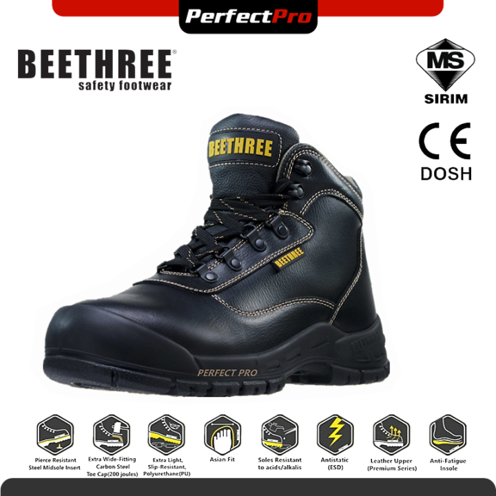 Beethree BT-8832 Ankle Boot Lace Up High Quality Leather Safety Shoes ...