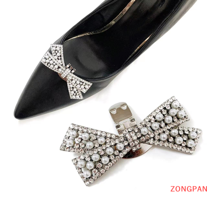 zongpan-เข็มกลัดติดโบว์คริสตัลแวววาว1ชิ้น-เครื่องประดับรองเท้าคลิปหนีบจี้รูปกระเป๋าเข็มกลัดอุปกรณ์เสริมเจ้าสาวแต่งงาน