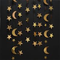 Eid Mubarak Party Decoration 4M Star Moon Shape Paper Garlands Ramadan Decoration Eid Mubarak Decor Blessed Eid Wedding Decor Replacement Parts