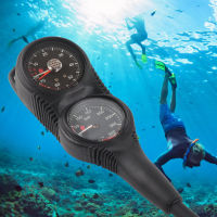 Professional Scuba Diving 2 Console Gauges เกจวัดความดันพร้อมสายยางแรงดันสูง 400 Bar Dive Digital Depth Equipment