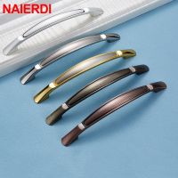 ⊕ NAIERDI Vintage Bronze Handles Kitchen Cabinet Handles Solid Drawer Knobs Silver Cupboard Door Wardrobe Pulls Furniture Handle