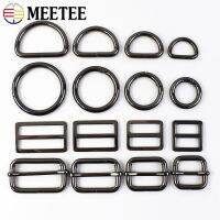 10 buah GunBlack gesper logam tas tali O D cincin Tri Glide Slider menyesuaikan gesper anyaman sabuk konektor kait DIY aksesori perangkat keras