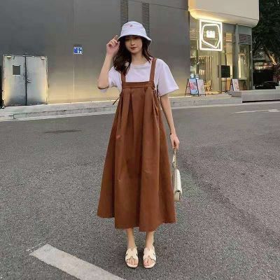 Skirt 2021 suspender dress loose maternity dress 200 kg plus size fat MM strap s裙子2021吊带连衣裙宽松孕妇装200斤大码胖MM背带裙子套装