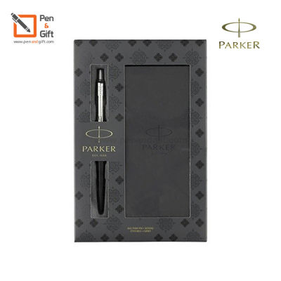 Parker Jotter Bond Street Black Ballpoint pen with Notebook Set - ชุดปากกาลูกลื่น ป๊ากเกอร์ จ็อตเตอร์ สีดำบอนสตรีท พร้อม สมุดโน้ต [Penandgift]