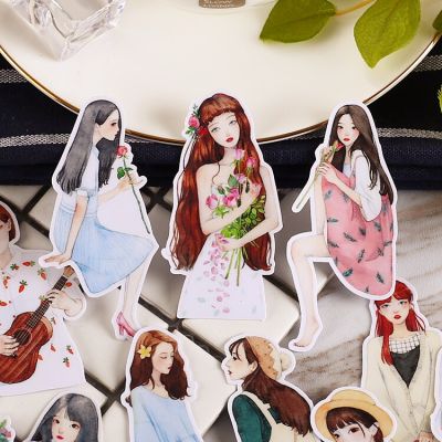 15pcs Creative Cute Self-made The Flower Girl Scrapbooking Stickers /Decorative Sticker /DIY Craft Photo Albums Waterproof Stickers Labels