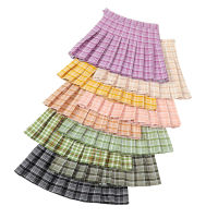 Summer Y2k Korean Fashion Plaid Pleated Women Skirt Purple High Waist Short Safety Lining School Uniform A-Line Girl Mini Skirts